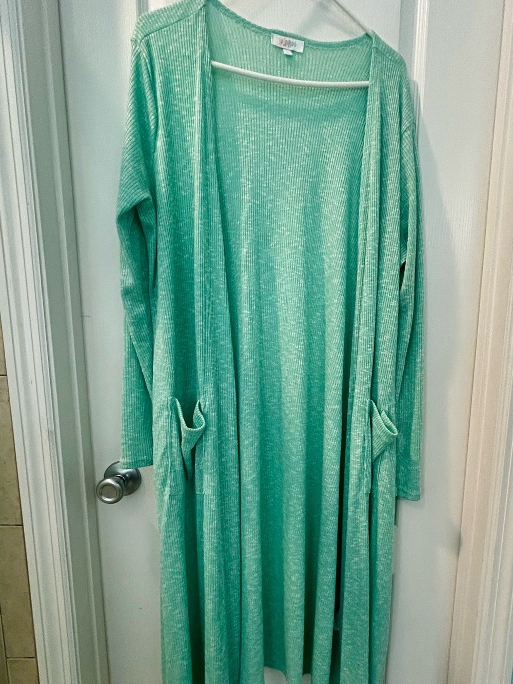 LuLaRoe Sarah Seafoam Green Long Open Cardigan